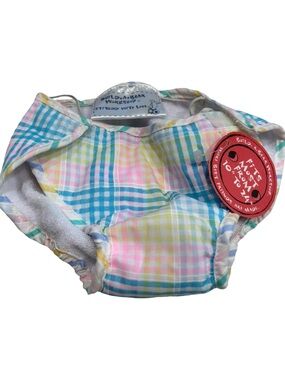 Build-A-Bear Pastel Plaid Diaper Cover in Pink, Blue, Yellow, Green